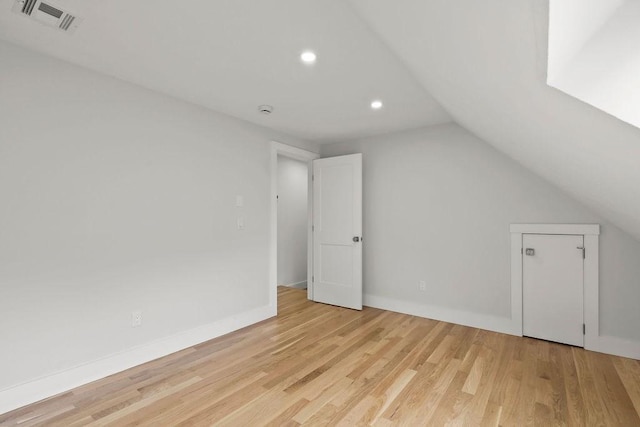 176 Palmer Ave Unit 2, Falmouth, MA 02540 - additional living space with light wood-style flooring, recessed lighting, lofted ceiling, and baseboards