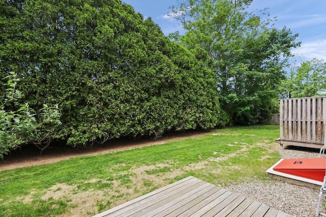176 Palmer Ave Unit 2, Falmouth, MA 02540 - view of green lawn with a deck