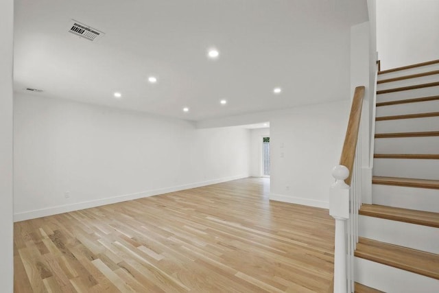 176 Palmer Ave Unit 2, Falmouth, MA 02540 - spare room featuring stairs, recessed lighting, light wood finished floors, and baseboards