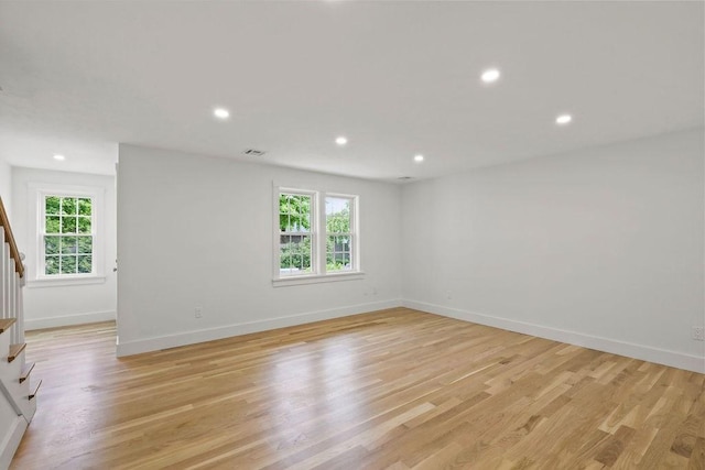 176 Palmer Ave Unit 2, Falmouth, MA 02540 - spare room featuring stairway, healthy amount of natural light, baseboards, and recessed lighting