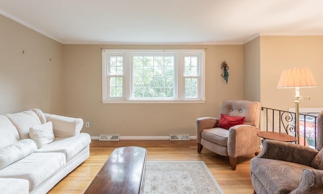 57 Mark Dr, Raynham, MA 02767 - living room with plenty of natural light, light wood-type flooring, ornamental molding, and baseboards