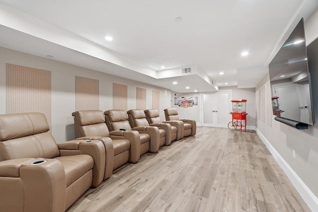 57 Houghton Farm Ln, Bolton, MA 01740 - cinema with light wood finished floors, recessed lighting, and baseboards