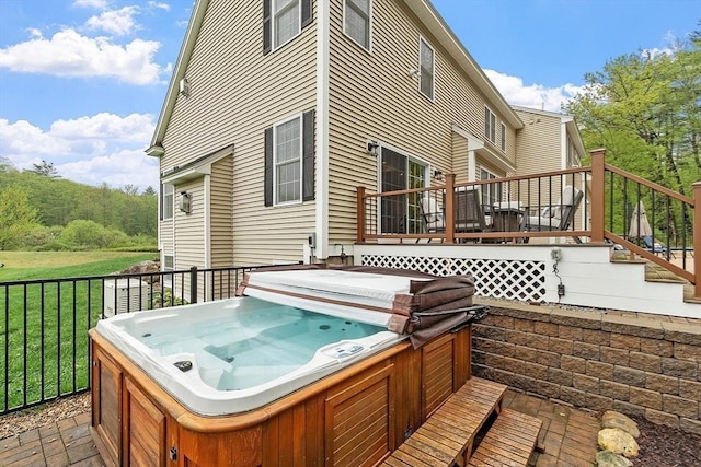 57 Houghton Farm Ln, Bolton, MA 01740 - deck featuring a hot tub