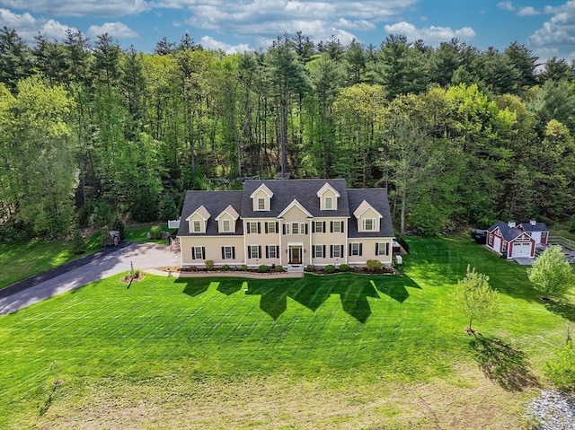 57 Houghton Farm Ln, Bolton, MA 01740 - view from above of property with a heavily wooded area