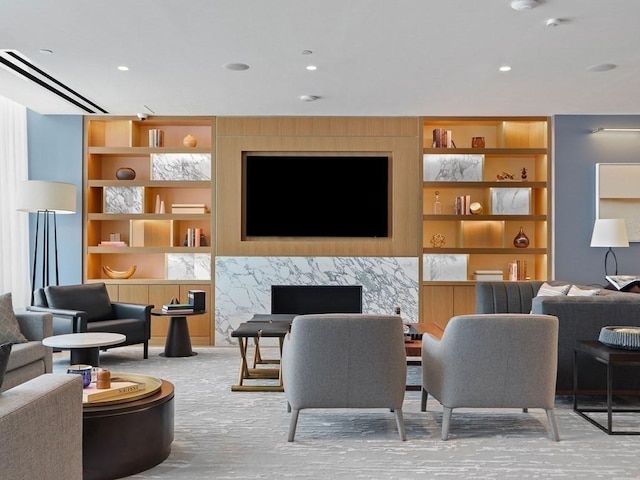 380 Harrison Ave Unit Ph1K, Boston, MA 02118 - living area featuring built in shelves and wood finished floors