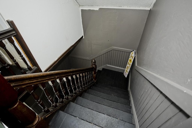 4 Columbia St, Holyoke, MA 01040 - staircase with a wainscoted wall