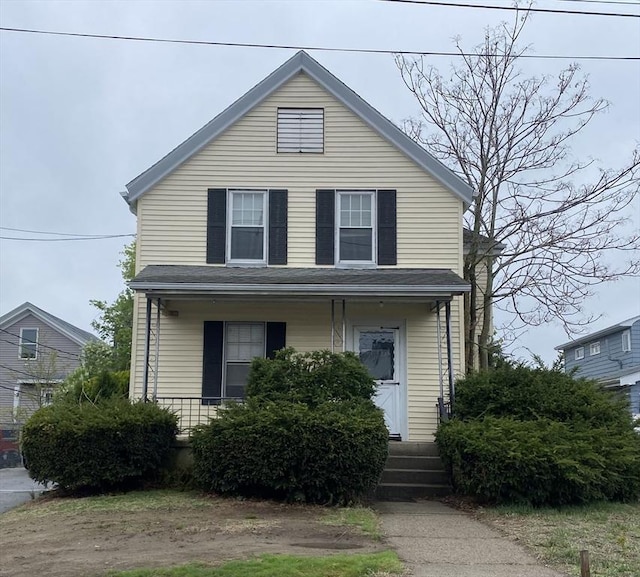 view of front of home featuring covered porch