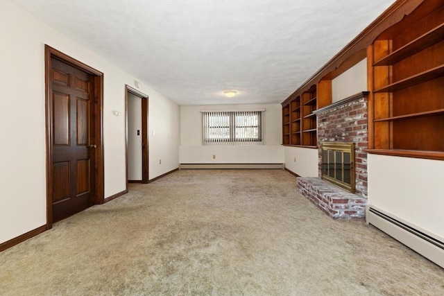 11 Ocean View Dr, Gloucester, MA 01930 - unfurnished living room with a baseboard radiator, baseboard heating, carpet flooring, and baseboards