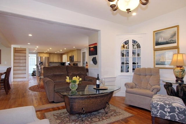 1243 Main St Unit 1243, Barnstable, MA 02635 - living room featuring recessed lighting and light wood-style floors