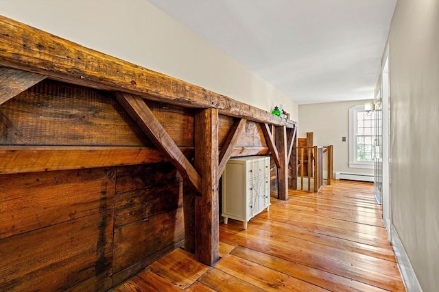 228 Main St, Groton, MA 01450 - interior space featuring light wood-style flooring and a baseboard radiator
