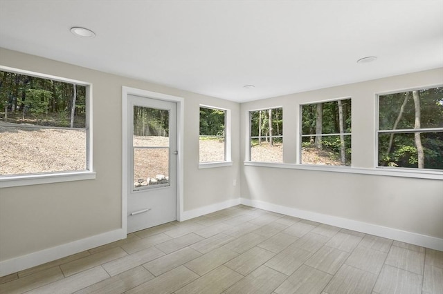 view of unfurnished sunroom