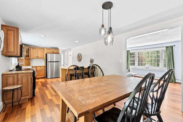 59 First Parish Rd, Norwell, MA 02061 - dining room featuring light wood finished floors and recessed lighting