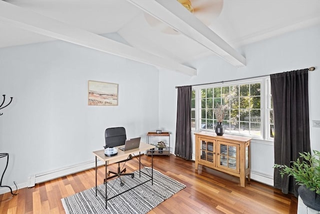 59 First Parish Rd, Norwell, MA 02061 - home office with wood finished floors and a baseboard radiator