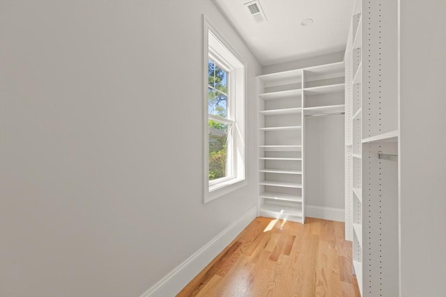walk in closet featuring light wood-style floors