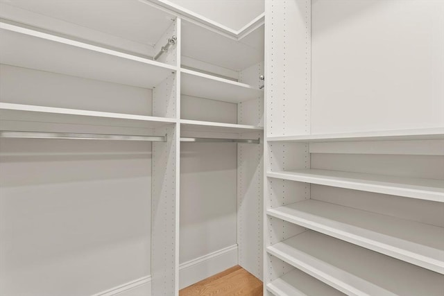 spacious closet with wood finished floors