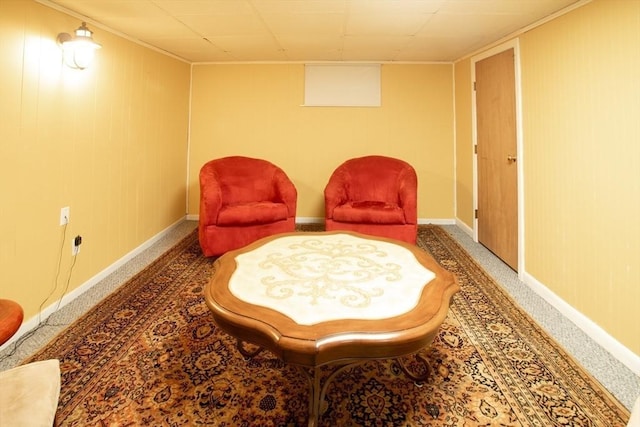 136 Maryland Ave, Somerset, MA 02726 - living area featuring baseboards and carpet flooring