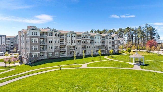 view of home's community featuring a yard and a gazebo