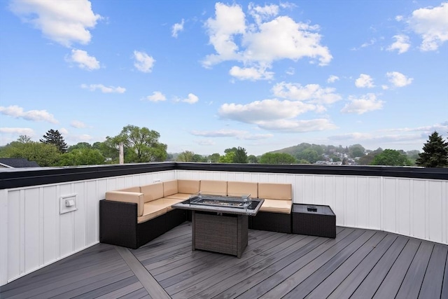 deck featuring an outdoor living space