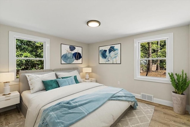 bedroom featuring light hardwood / wood-style flooring