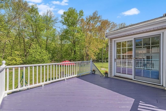 deck with a yard