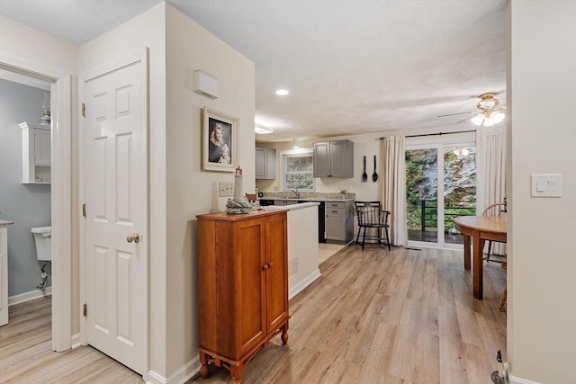 10 Oak Ridge Dr Unit 6, Maynard, MA 01754 - hall featuring light wood-type flooring, baseboards, recessed lighting, and a sink