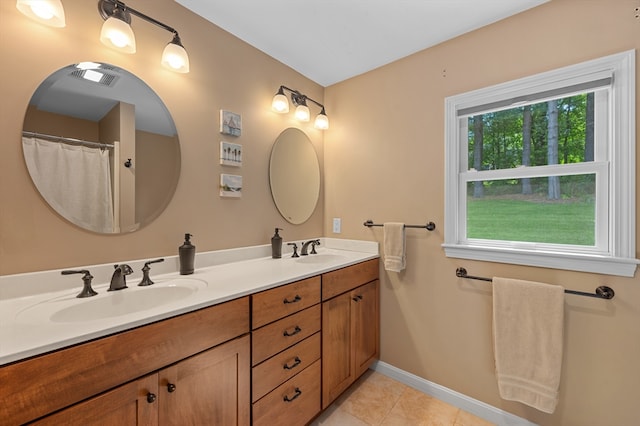 57 Hampton St, Auburn, MA 01501 - full bathroom featuring double vanity and tile patterned floors