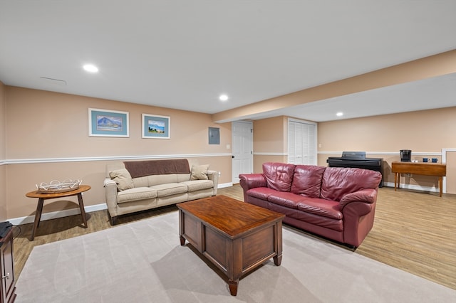 57 Hampton St, Auburn, MA 01501 - living area featuring recessed lighting and light wood-type flooring
