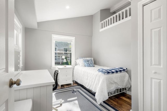 22 Janet St, Plymouth, MA 02360 - bedroom with wood finished floors, lofted ceiling, and a desk