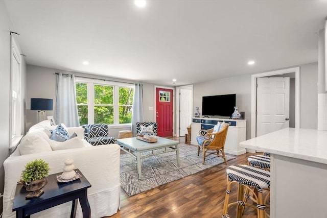 22 Janet St, Plymouth, MA 02360 - living room featuring wood finished floors and recessed lighting