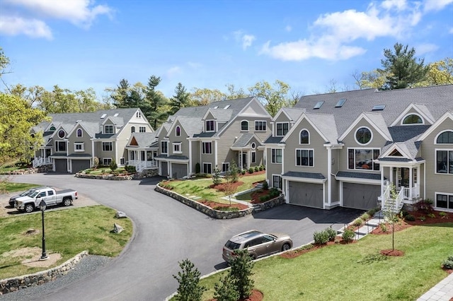 exterior space with curbs and a residential view