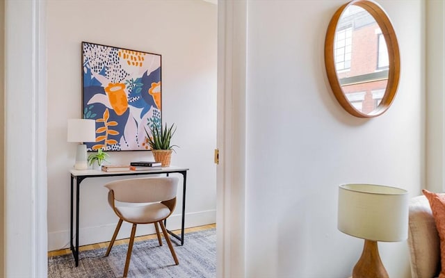 11 Revere Unit 4, Boston, MA 02114 - office area featuring baseboards and wood finished floors