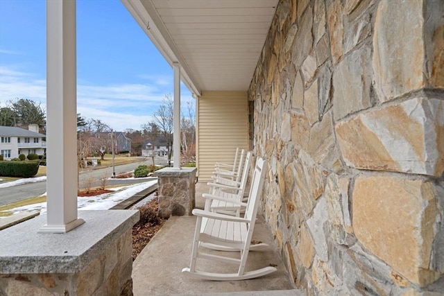 view of patio with a residential view