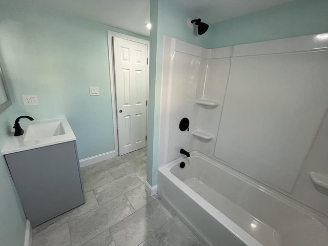 bathroom with vanity and shower / bathtub combination