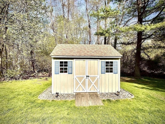 view of shed