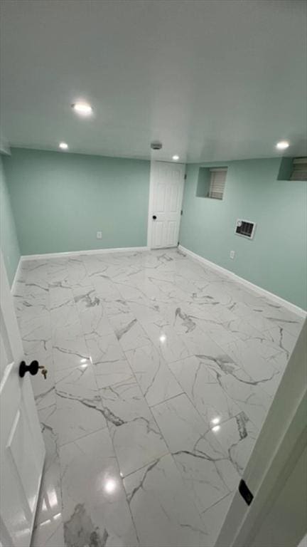 33 Williams St, New London, CT 06320 - spare room with light marble finish floors and recessed lighting