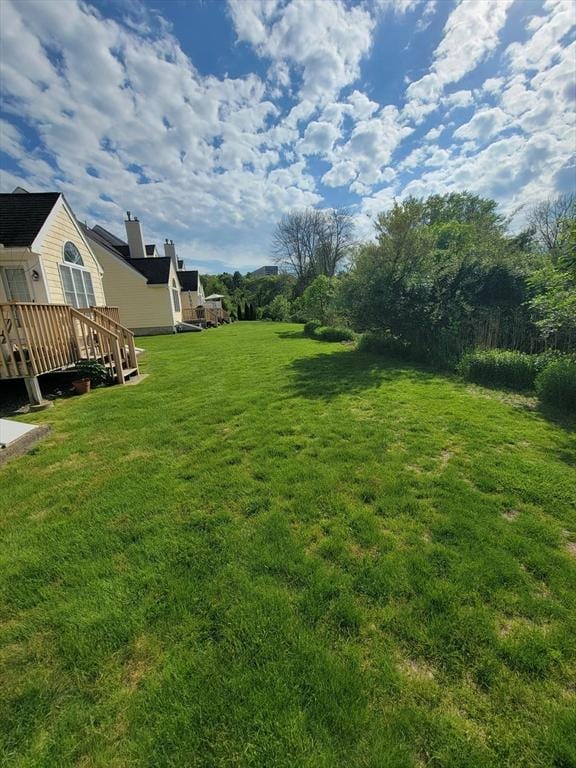 281 Rowley Bridge Rd Unit 7, Topsfield, MA 01983 - view of grassy yard with a wooden deck
