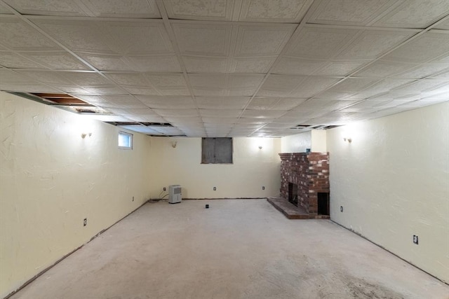 135 Main St, Blackstone, MA 01504 - finished basement featuring a fireplace