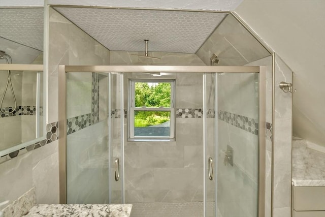 120 E Ashland St, Brockton, MA 02302 - full bathroom with a stall shower and tile walls