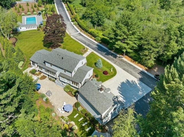1164 Main St, Hingham, MA 02043 - aerial view of a pool area