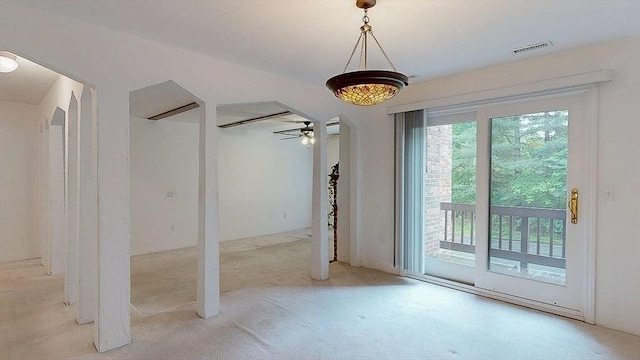 33 Cobblestone Ln Unit 33, Worcester, MA 01606 - unfurnished dining area with carpet flooring and ceiling fan