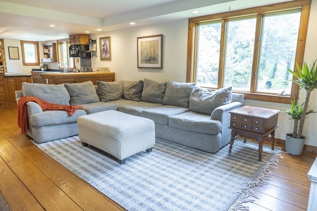 697 Rte 197, Woodstock, CT 06281 - living area featuring wood-type flooring, recessed lighting, and plenty of natural light