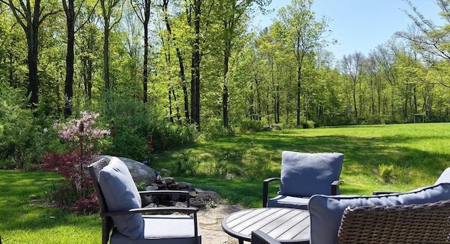 697 Rte 197, Woodstock, CT 06281 - view of patio with a forest view