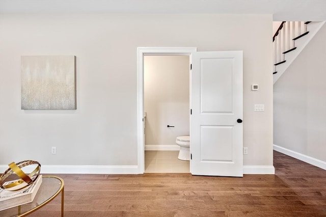 59A Mount Ave, Worcester, MA 01606 - sitting room featuring baseboards, wood finished floors, and stairway