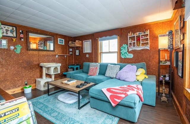 30 Everett St, Woburn, MA 01801 - living room with wood finished floors and baseboards