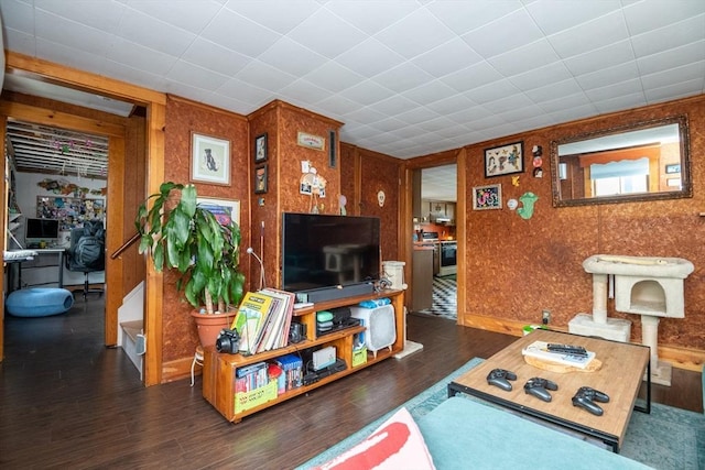 30 Everett St, Woburn, MA 01801 - living area with wood finished floors and an office area