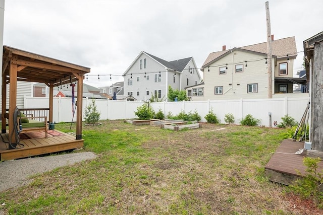 30 Everett St, Woburn, MA 01801 - view of yard with a garden, a wooden deck, and a residential view