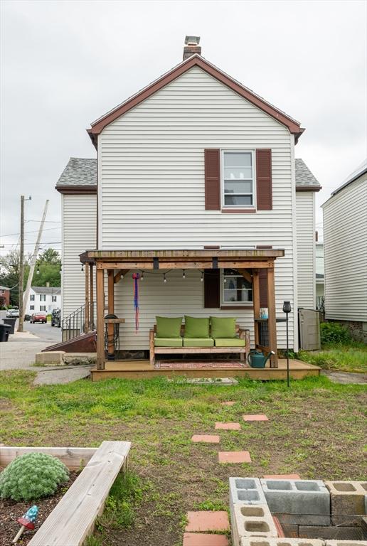 30 Everett St, Woburn, MA 01801 - rear view of property with a wooden deck
