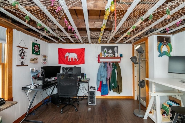 30 Everett St, Woburn, MA 01801 - office area with baseboards and wood finished floors