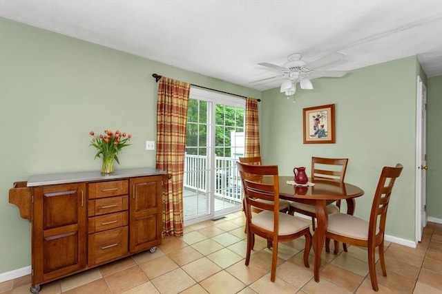 29 Benjamin Landing Ln Unit 29, Franklin, MA 02038 - dining area featuring a ceiling fan, light tile patterned floors, and baseboards