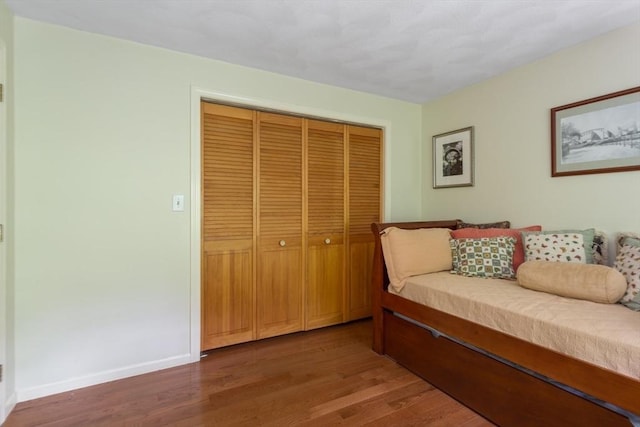 29 Benjamin Landing Ln Unit 29, Franklin, MA 02038 - bedroom with wood finished floors, a closet, and baseboards